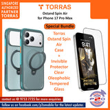 Torras Ostand Spin Air with Premium Tempered Glass Bundle for iPhone 17 Pro Max / iPhone 17 Pro