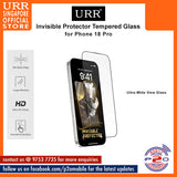 URR Invisible Protector Clear 2.5D Full Tempered Glass for iPhone 18 Pro Max / 18 Pro
