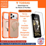 Torras Ostand Spin Air with Premium Tempered Glass Bundle for iPhone 17 Pro Max / iPhone 17 Pro