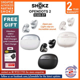 Shokz OpenDots 2 (E320-ST) Open-Ear Clip-On Design True Wireless Earbuds