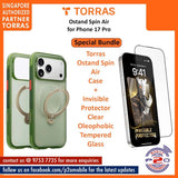 Torras Ostand Spin Air with Premium Tempered Glass Bundle for iPhone 17 Pro Max / iPhone 17 Pro