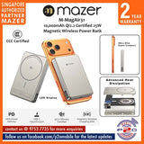 Mazer M-MagAir31 (CCC Certified) 10,000mAh Qi2.2 Certified 25W Magnetic Wireless Power Bank