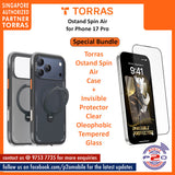 Torras Ostand Spin Air with Premium Tempered Glass Bundle for iPhone 17 Pro Max / iPhone 17 Pro
