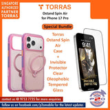 Torras Ostand Spin Air with Premium Tempered Glass Bundle for iPhone 17 Pro Max / iPhone 17 Pro