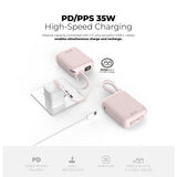 Mazer M-PC35CC (CCC Certified) PowerCharge Nano Duo 10,000mAh PD35W Power Bank with Built-in Dual USB-C Cables