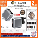 Mazer M-Ai-G100W-V7UK PrestigeGaN Ai 100W GaNFast Wall Charger Smart Ai Display