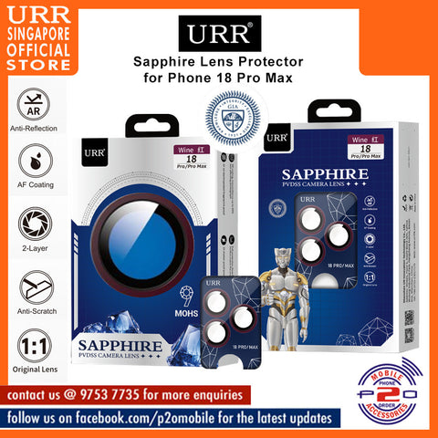 URR Sapphire PVDSS (GIA certified) Camera Lens Glass for iPhone 18 Pro Max / 18 Pro