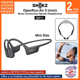 SHOKZ OpenRun Air 2 (S610/S611) | Standard & Mini Size | Open-Ear Headphones, Lightweight, IP67 [2 Years Warranty]