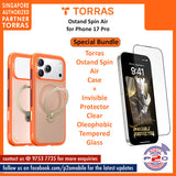 Torras Ostand Spin Air with Premium Tempered Glass Bundle for iPhone 17 Pro Max / iPhone 17 Pro