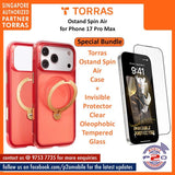 Torras Ostand Spin Air with Premium Tempered Glass Bundle for iPhone 17 Pro Max / iPhone 17 Pro