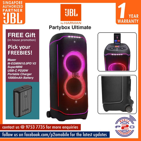 JBL PartyBox Ultimate Massive party speaker with powerful sound, multi-dimensional lightshow, and splashproof design
