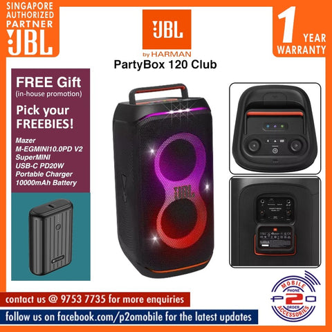 JBL PartyBox Club 120 Portable Bluetooth party speaker with light effects
