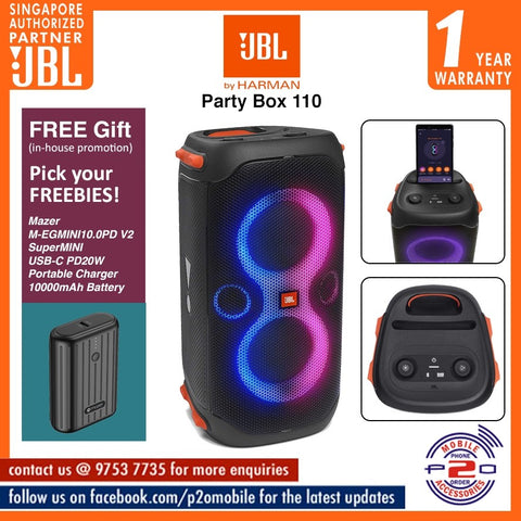 JBL PartyBox 110 Portable Bluetooth Speaker
