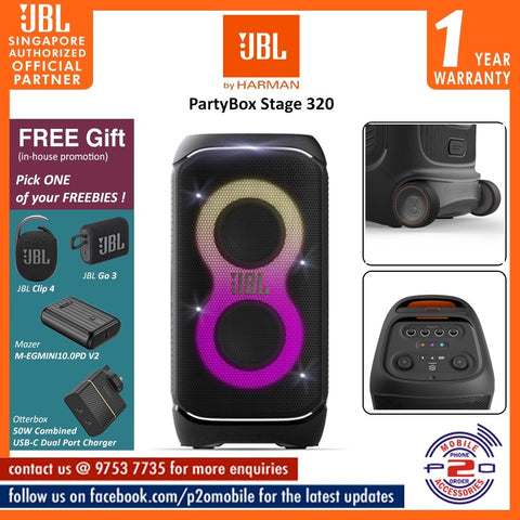 JBL PartyBox Stage 320 Portable Bluetooth party speaker with light effects