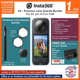 Insta360 X4 8K30fps 360 Action Camera - Premium Lens Guards Bundle