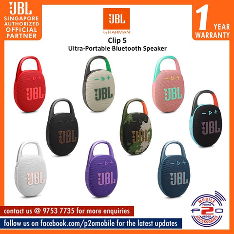 JBL Clip 5 (JBL Clip5) Ultra-Portable Bluetooth Speaker