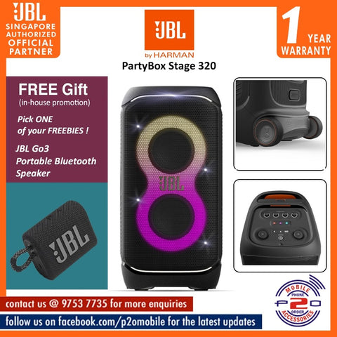 JBL PartyBox Stage 320 Portable Bluetooth party speaker with light effects