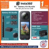 Insta360 X4 8K30fps 360 Action Camera - Battery Kit Bundle