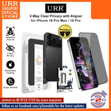 URR 2-Way CLEAR Privacy 2.5D Full Tempered Glass with Aligner Kit for iPhone 18 Pro Max / 18 Pro