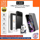 URR 2-Way CLEAR Privacy 2.5D Full Tempered Glass with Aligner Kit for iPhone 18 Pro Max / 18 Pro