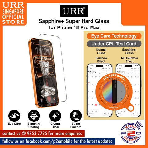 URR Sapphire+ Super Hard Glass for iPhone 18 Pro Max / 18 Pro