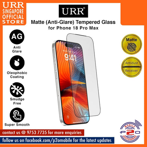 URR MATTE (Anti-Glare) 2.5D Full Tempered Glass for iPhone 18 Pro Max / 18 Pro